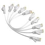 Elecan Cat 6 Flat Ethernet Cable 0.6 Ft/5 Pack, High Speed Slim Short Patch Cables Internet Cables, 30 AWG Pure Copper 10Gbps 500MHz,Thin Flexible for POE Cat6 Cat 5e Cat 5 Network Cable Cord-White - Image 5