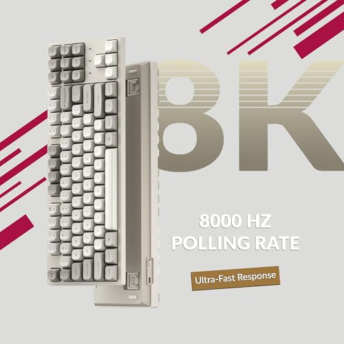 Image of Keychron C1 Pro 8K QMK Wired Custom Mechanical Keyboard, TKL Layout Launcher Support with Hot-Swappable Super Red Switch, PBT Keycaps Compatible for Mac Windows Linux