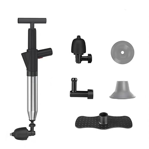 HomeNova Toilet Unblocker, Plunger Toilet Unblocker with Real-Time Barometer and 4 Replaceable Drain Heads, Toilet Unblocker Heavy Duty for Bathroom, Kitchen, Toilet, Shower and Clogged Pipe
