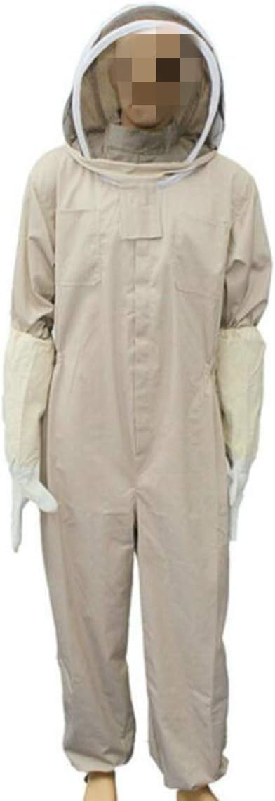 Ltbee Apicultor Traje De Mono Profesional Apicultor Traje Espacial Marrón con Velo Autoportante para Apicultores Incluye Guantes Protectores, Brown, XL