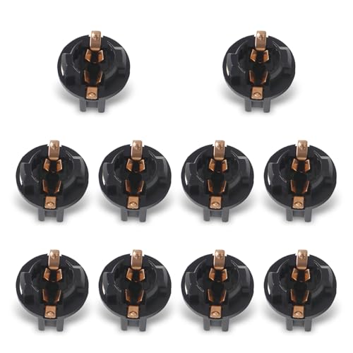 10 sockets para bombillas LED T10 para auto, negro