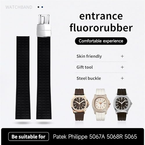 Soft Fluororubber Watch Band For Philippe Aquanaut 5067A-001 Bracelet FKM Accessories For Patek Strap3
