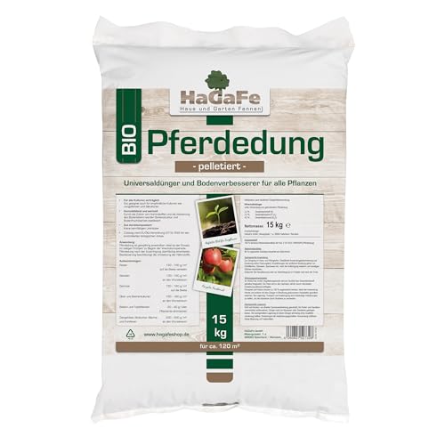 1 x 15kg HaGaFe Bio Pferdedung Pferdemist Universaldünger Bio - Dünger Dung Mist Naturdünger Gartendünger