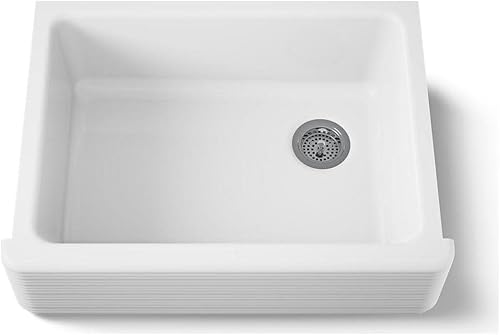 Vista 358 de Kohler Fregadero de la granja Kohler Whitehaven, Frente al delantal altos, K-6489-0, Blanco