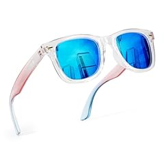 S10-clear Frame Blue Mirror Sunglasses