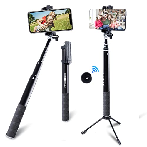 Selfie Stick Phone Tripod Extendable Selfie Stick with Detachable Wireless Remote Camera & Cell Phone Tripod Stand Selfie Stick for iPhone 11/12/13 Pro Max/8/7P/6s/6 Sumsung Android Samsung Smartphone