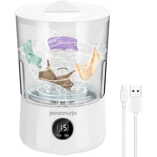 Mini Portable Washing Machine, White, 1.5L Capacity, for Undergarments, Socks and Small Clothes, Top Load, Semi Automatic