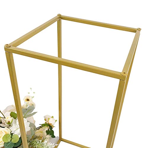 23.6'' 10 Pcs Column Vases Gold Centerpieces For Table Metal Flower Stand Gold Wedding Centerpieces For Tables Floor Vase Home Party Wedding Decor Geometric Flower Rack #TOP2
