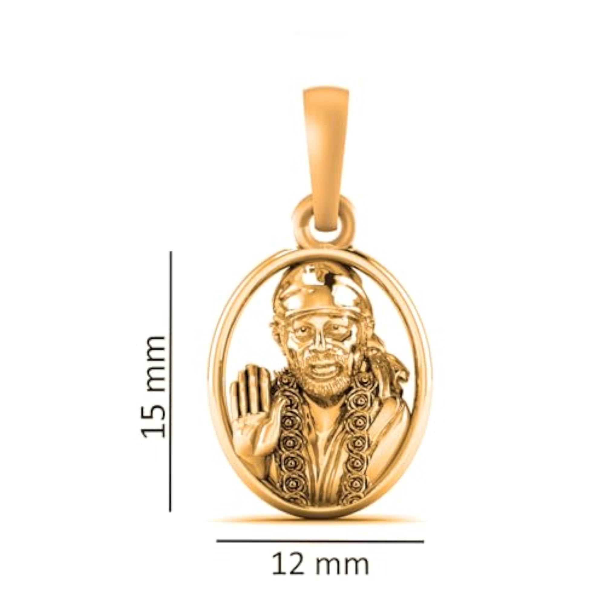 925 Sterling Silver Sai Baba Pendant for Men & Women, God Locket
