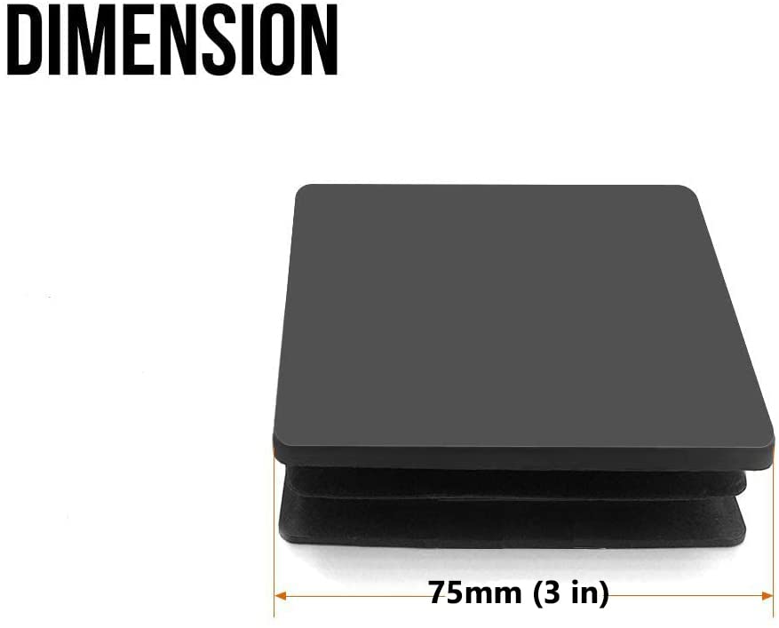 Miniatura 2 de Paquete de 4 tapones cuadrados de plástico de 3 pulgadas, tapas de extremo de 2.953 in x 2.953 in para poste de tubo cuadrado (3 x 3 pulgadas)