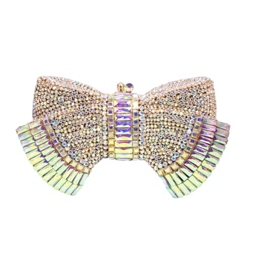 Image of RomanticDesign Women Sparkly Bowknot Evening Clutch Luxury Rhinestone Bride Purse Wedding Party Prom Banquet Handbag
