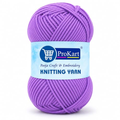Image of ProKart Premium Woolen 4 Ply Hand Knitting Wool Yarn | Fine Weight Soft Yarn for Sweater, Scarf, Hat, Baby Clothes, Purse, Gift Bags & DIY Craft Accessories (Purple Jam, 100gms x 1 Pack) - PRO55