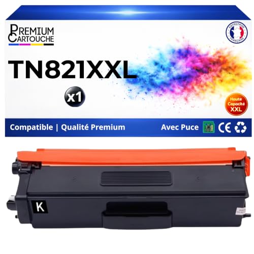 Toner noir TN821XXL avec puce pour Brother MFC-L9630CDN impression nette 15k pages