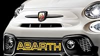 Abarth Schriftzug für Vordere Gitter - FIAT 500 Kühlergrill Dekoration im Originalstil - Logo für Vorderen Grill Punto Evo 595 Personalisierung (Gelb)