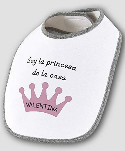 Babero bebé bandana personalizado corona con nombre 100% algodón, príncipe o princesa, regalos únicos y originales recién nacidos