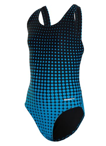 Image of Sporti Wide Strap Athletic One Piece Swimsuit for Women - Graphic Design Pattern - Swim Team Bathing Swimsuit for Competiton