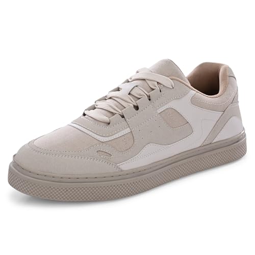 Cruiser Sneaker for Men | Lightweight & Comfortable | Stylish Lace-Up Casual Footwear with Cushioned Insole | Perfect for Versatile Outfits 2638-2 Beige