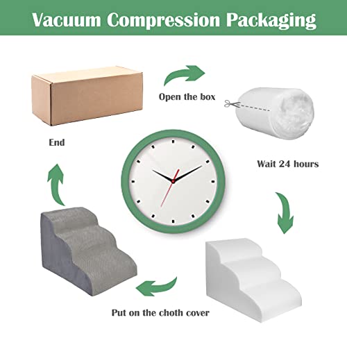 Sturdy Dog Stairs And Ramp For Couches Or Beds, High Density Foam Dog Steps Easy To Walk On Steps For Small Dogs And Pets, 3 Tiers Non-Slip Dog Ramp Easy Instant Up To 15.7" High #TOP6