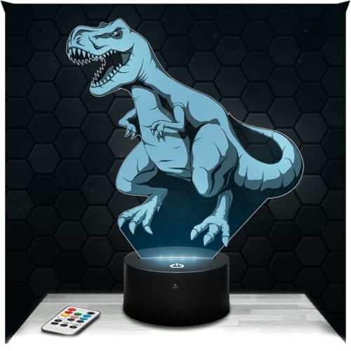 Lampephoto.fr - Lampada 3D Bambini Dinosauro T-Rex Tyrannosaurus, Decorazione per La Camera Dei Bambini, Regalo per Ragazzi 4, 5, 6, 7, 8, 9, 10 AnnI. Lampada Led 3D dinosauro T-Rex Tyrannosaurus TOP