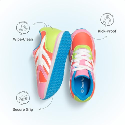 DREAM PAIRS Girls Tennis Shoes Rainbow Sneakers,Orange,3 Little Kid by DREAM PAIRS - Used condition - Image 5