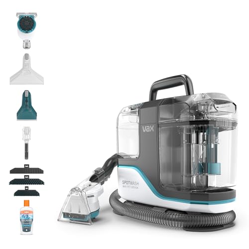 Vax SpotWash Max Pet-Design Spot Cleaner, Upholstery, Sofa, Stairs, Rug, Stain Cleaning Small Handheld Shampooer Machine, Solution and Tools for Home, Car, Pets with Self-Clean, 500W, CDSW-MSXP
