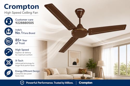 Crompton JetWind 1400 mm Ceiling Fan, Brown - Image 3