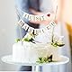 BETESSIN Tortendeko Hochzeit - Just Married Cake Topper - Mini Girlande für Hochzeitstorte - Kuchendekoration für Hochzeiten