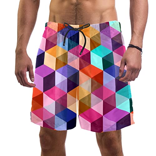Short de bain homme arc-en-ciel multicolore Yuzheng short de plage original