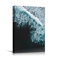 Canvas Wall Art Coastal Aerial View I Beach Beach Blue Coastal Cool Photography Relax/Calm - 12x18 inches