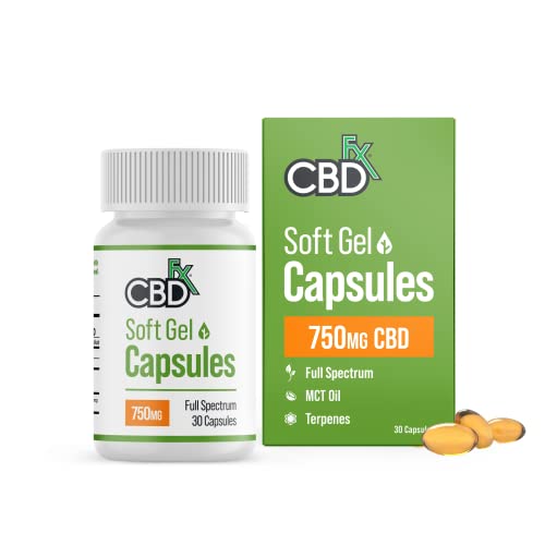 CBDfx Softgel CBD Capsules (30 Softgel Bottle) - 750mg CBD