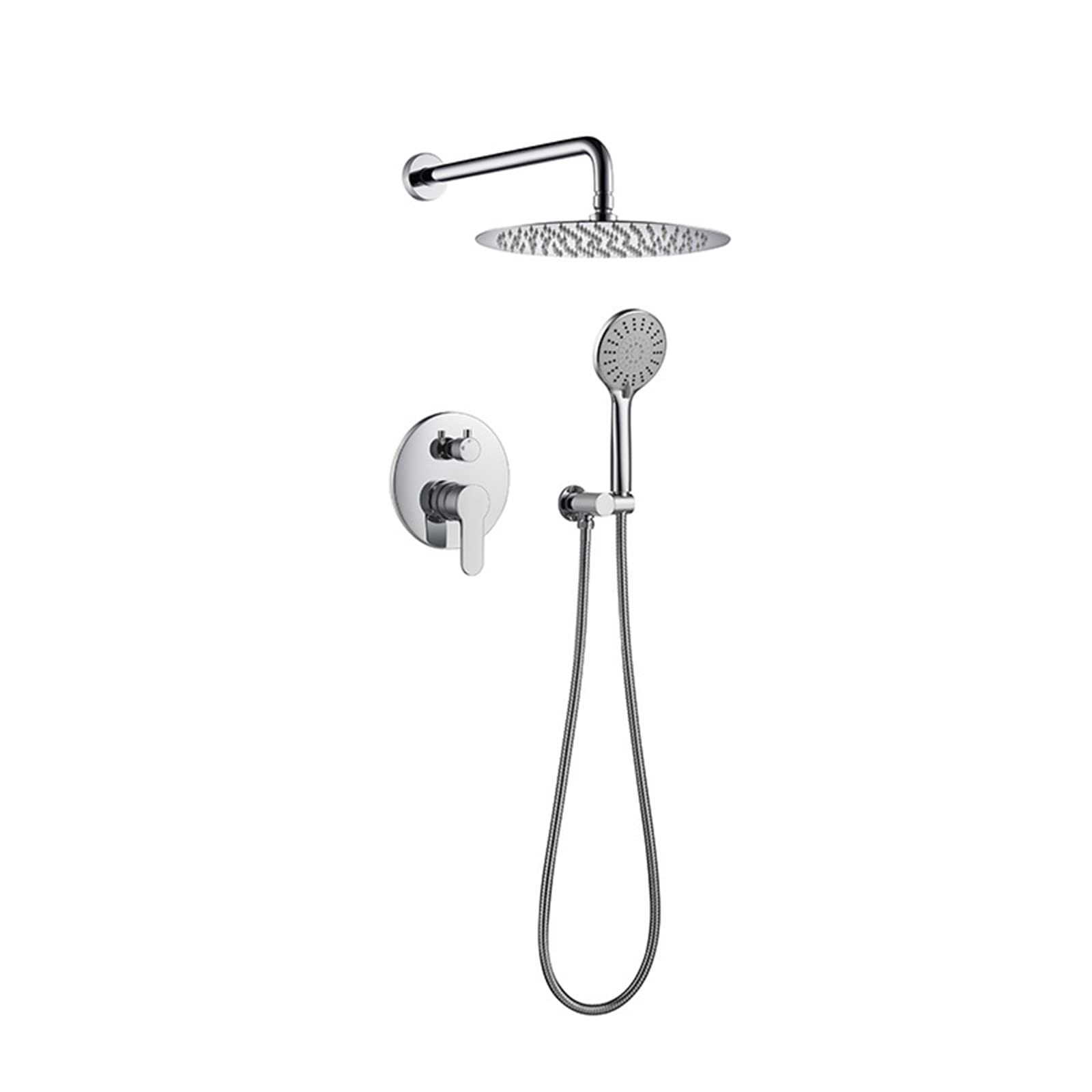 Système de douche dissimulé mural chrome avec pomme de douche