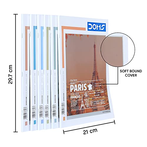 Image of Doms Single Line A4 Note Book (Vacations Series) 140 Pages (Pack of 6)