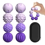 XYOFUN 8Pcs Silicone Magnetic Fidget Toys, Silicone Sensory Ball, Textured Sensory Stress Relief Balls, Desk Toy for Office & Home, Cool for Men & Women (Age 14+) - Violet