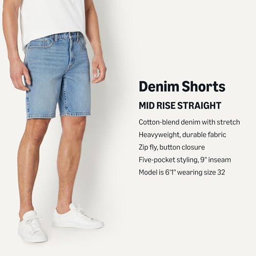 Image of Amazon Essentials Men's Heavyweight Stretch Straight-Fit Jean Shorts