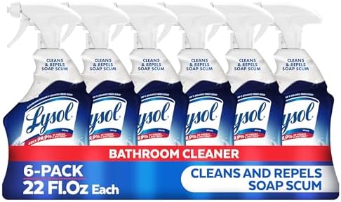 Lysol Power Foaming Cleaning Spray for Bathrooms, Foam Cleaner for Bathrooms, Showers, Tubs, 22oz (Pack of 6)
