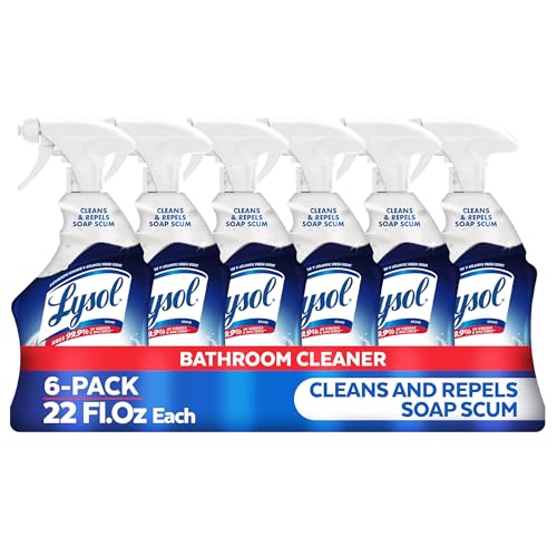 Lysol Power Foaming Cleaning Spray for Bathrooms, Foam Cleaner for Bathrooms, Showers, Tubs, 22oz (Pack of 6)
