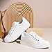 Vepose Women's White Fashion Casual Sneakers, Laces Trendy Sneakers Low Platform with PU Leather, Full White, Size 7 US - Comfortable Walking Shoes (CJY8002 White 07)