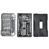 CUOFYUNL 73 Pezzi Kit Cacciavite Accurato Magnetico 4x28mm Cromo Opaco Punte Riducenti Diametro Lungo JM‑8172