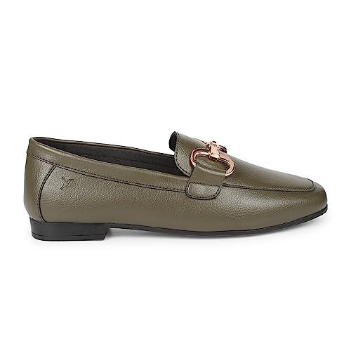 Image of YOHO Bliss Comfortable Slip On Formal Buckle Loafer for Women | Stylish Fashion Moccasins Range | Cushioned Footbed Finish | Flexible and Office Wear Shoe