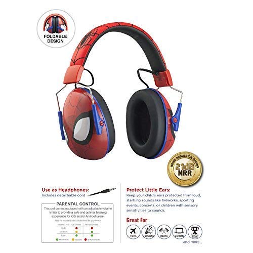 Spiderman Kids Ear Protectors Earmuffs Toddler Ear Protection and Headphones 2 in 1
