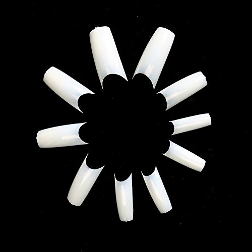 Fake Nails Half Cover Natural Artificial French Nail Tips 500Pcs 10 Sizes for Nail Salon and DIY Nail by EVEBYRA