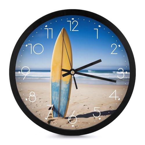 Grande horloge murale planche de surf silencieuse pour décoration salon - 2