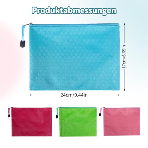 Geldtasche, 4er-Set Geldtaschen Banktasche, 24x18cm Geldmappe A5, Geldtaschen Mit Reißverschluss, Wasserdichte Bankmappe,Geldtasche Bunt – Für Schule, Büro Und Geschäftsgebiete