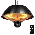 VIVOHOME Hanging Patio Heater, 1500W Electric Hanging Heaters for Outdoor Use, Ceiling Mount Overhead Heater for Garage, Gazebo, Balcony, Courtyard