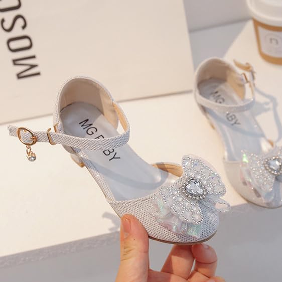 Little Girls Princess Dress Shoes with Bowknot Low Heel Party Wedding Sandals Buckle Outdoor Sandals4