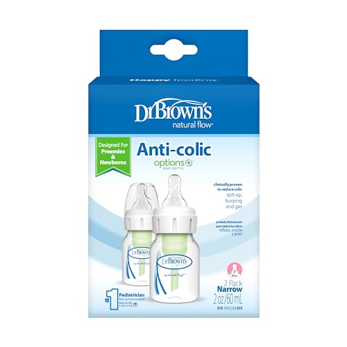 Dr. Brown's Anti-Colic Options+ Narrow Baby Bottles, 2 oz, 2-Pack - image 7