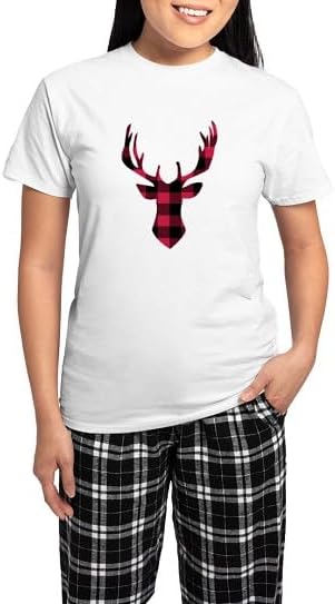 CafePress Winter Plaid Deer Pajamas Womens Novelty PJ Sleepwear