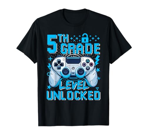 5th Grade Level Unlocked Video Game First Day Boy Kid T-Shirt
