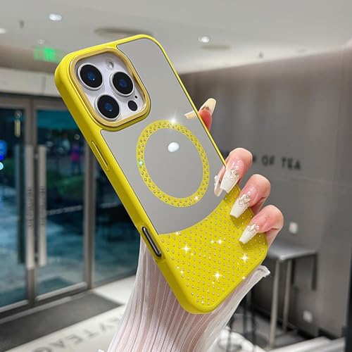 Coque miroir diamant iPhone 16 Pro Max : charge magnétique et design antichoc