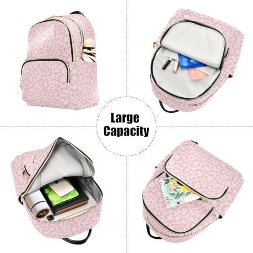 Image of ALAZA Pink Leopard Cheetah Print Small Backpack Purse for Women Travel Bag Fashion Daypack Back Pack Shoulder Bag
